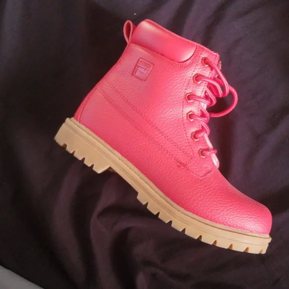 Red Fila boots